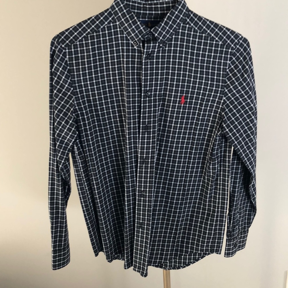 Ralph Lauren Boys Black/White Button Down